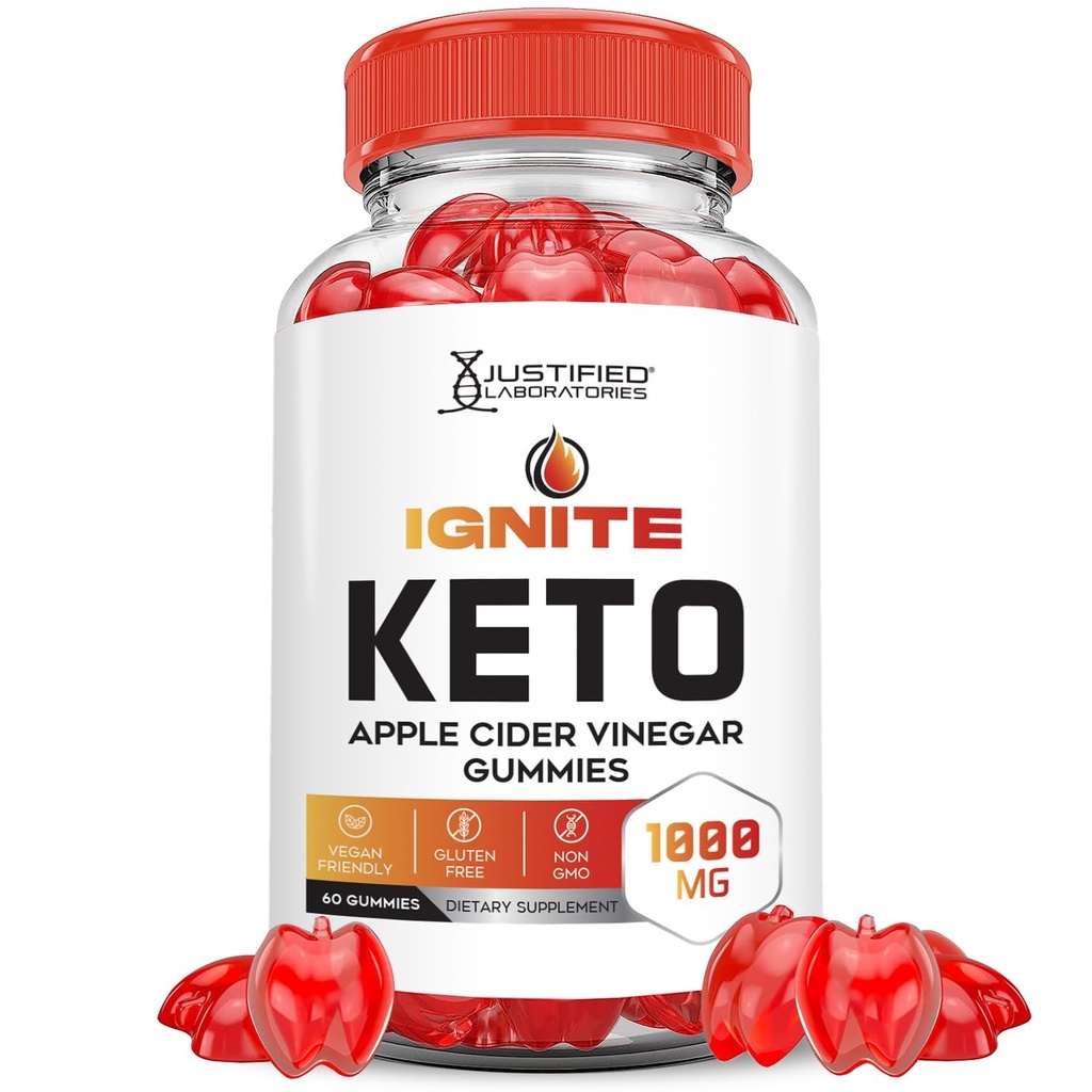 Justified Laboratories Idite Keto ACV Gummies Advanced 1000MG Idite Keto Gummies Formel Apple Cider Vinagar Formuleret med Pomegranate Beet Juice Powder B12 Vegan Non GMO 60 Gummys