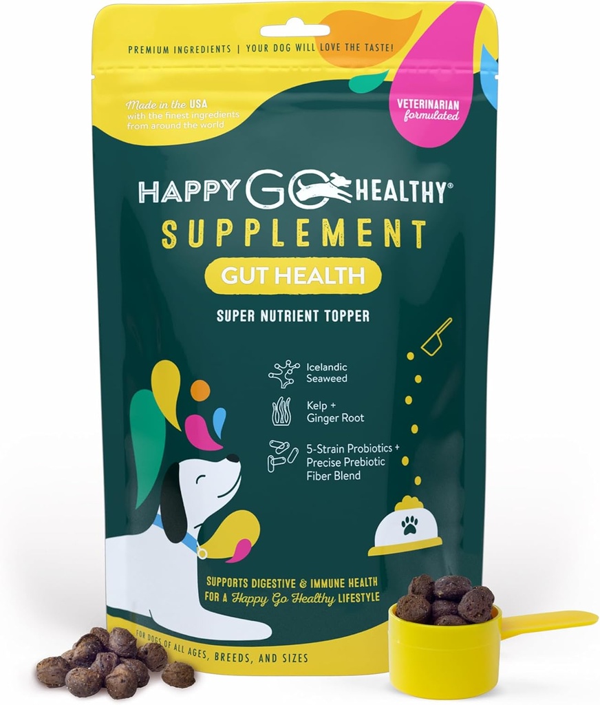Hund Gut Health Probiotics Support 124; Forbedrer fordøjelsessygdomme og immunsystemet støtte til hunde og hvalpe