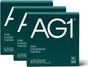 AG1 Atletisk Grønne Pulver Supplement, Forbedre Gut Sundhed, Multivitamin, Probiotisk, Gluten Free, Vegan og Keto Friendly, 75 Vitamin (Rejsepakker, 15 Greve) - Classic Formel