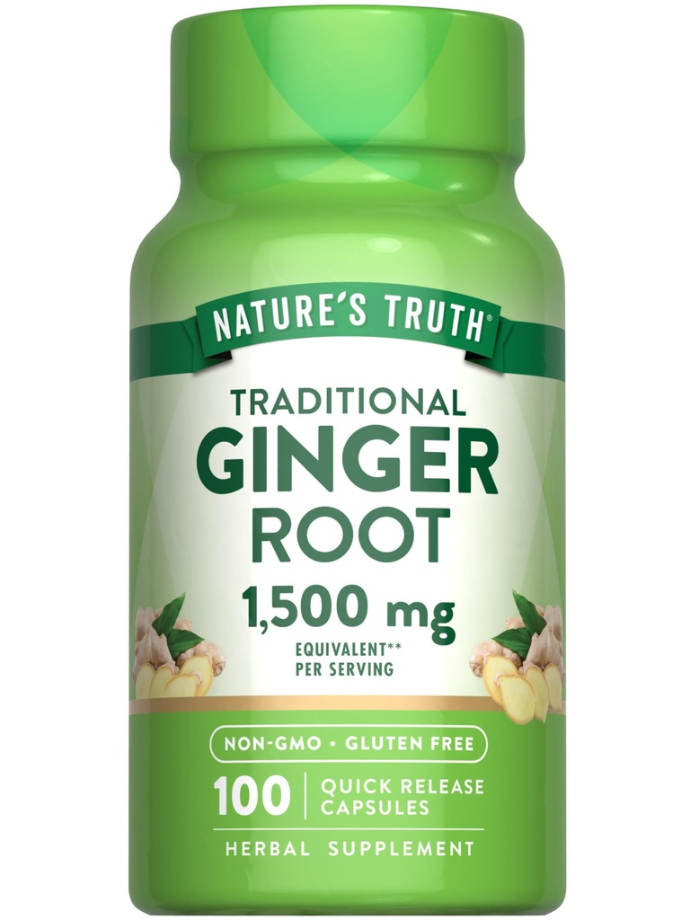 Nature 's Truth Ingefær Root Capsules Measures 124; 1.500mg Measures 124; 100 Greve Measures 124; fra Ginger Root Extract Measures 124; Non- GMO og Gluten Free Supplement