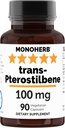 MONOHERB Trans- Pterostilben 100 mg per kapsel - 90 Vegetariske kapsler