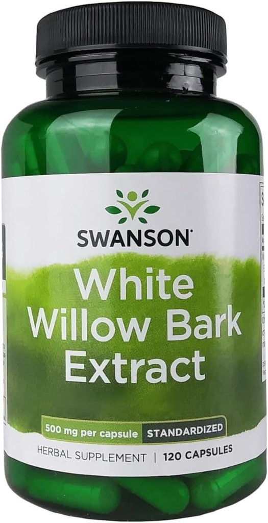 Swanson White Willow Bark Extract - fremmer fælles støtte og muskel relief - Standardiseret til 15% Salicin - Naturligt tillæg med ingen stomach Irritation - (120 kapsler, 500mg hver)
