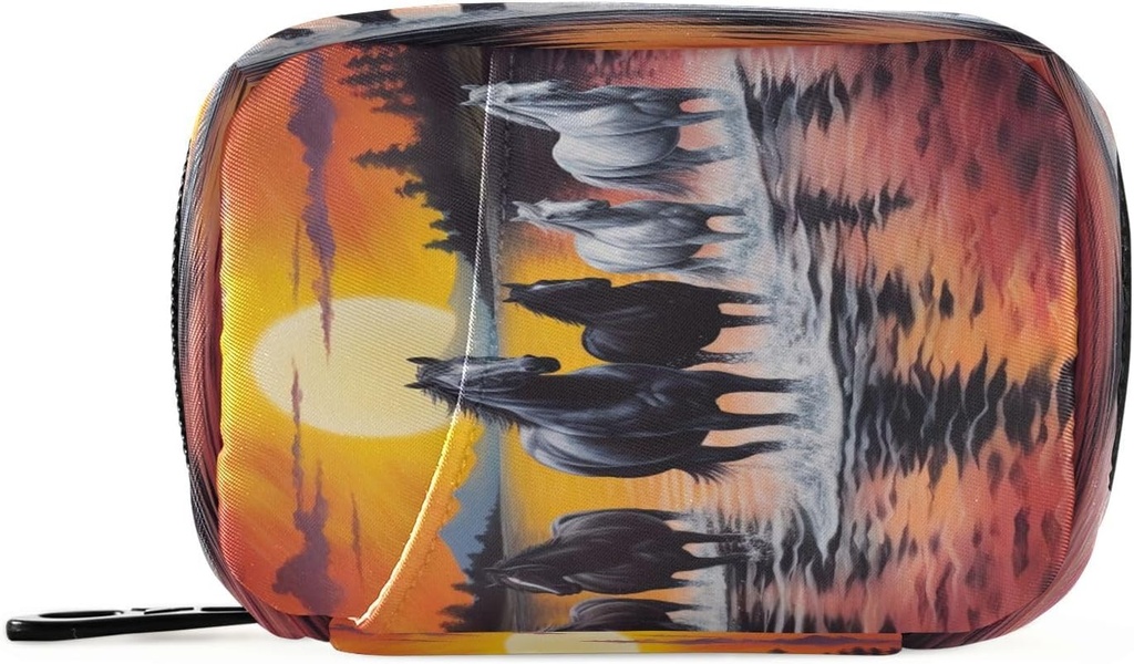 Horse Pill Organizer sag Portable Weekly Daily Pill Case Bag Organizer med lynlås til kosttilskud Medicin Rejser Familie virksomhed