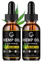 (2-Pack) Høj potens Hamp Oil - maksimal styrke, immunsystem support, Focus Calm, Afslapning, Mood, Pure Extract, Organic, Vegan, Non- GMO