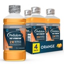 Pedialyte Fast Hydration Electrolyte Solution, Orange, Hydration Drink, 33.8 Fl Oz (pakke med 4)