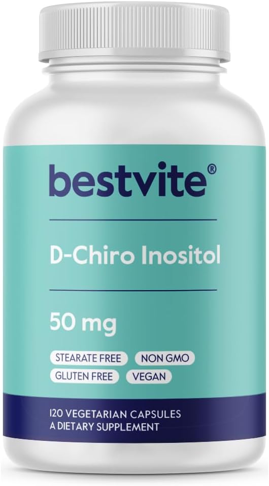 BESTVITE D- Chiro Inositol (120 vegetariske kapsler) - Ingen stearater - Vegan - Ikke GMO - Gluten Free