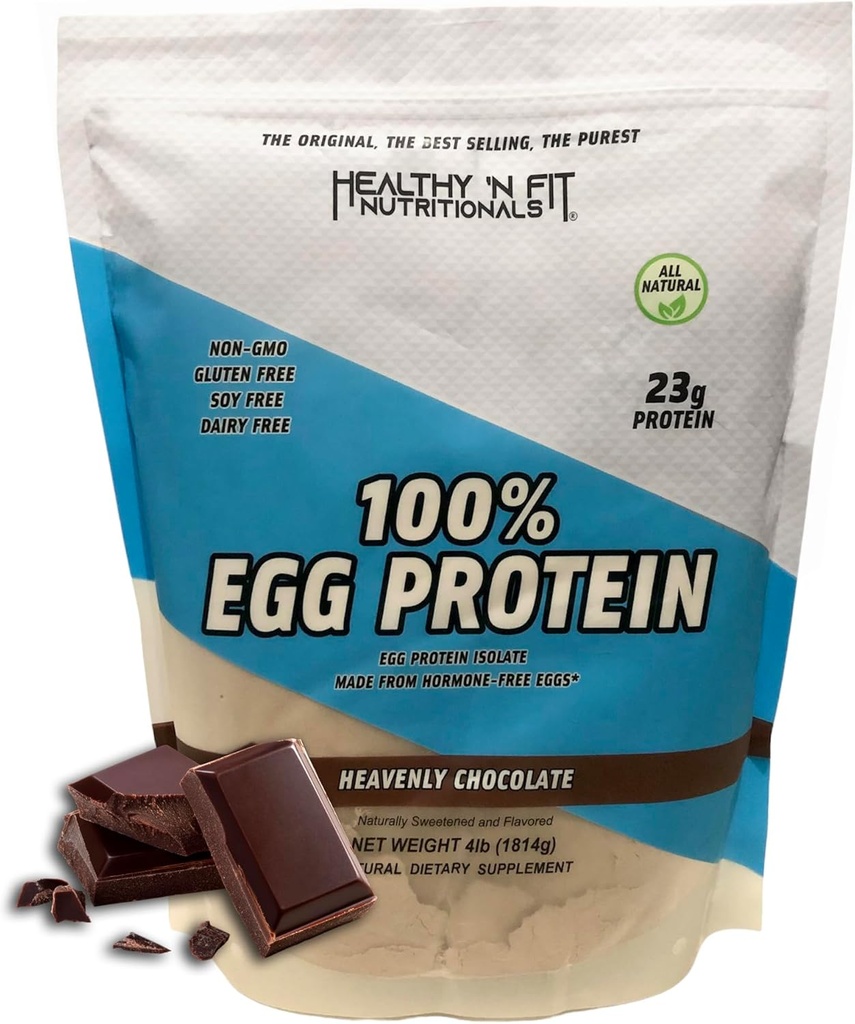 Sund 'N Fit 100% Egg Protein- Chocolate (4lb): 100% Egg White Protein. Zero Lactose, Zero Sugar.- Ultra Pure, Natural Egg Protein Isolate