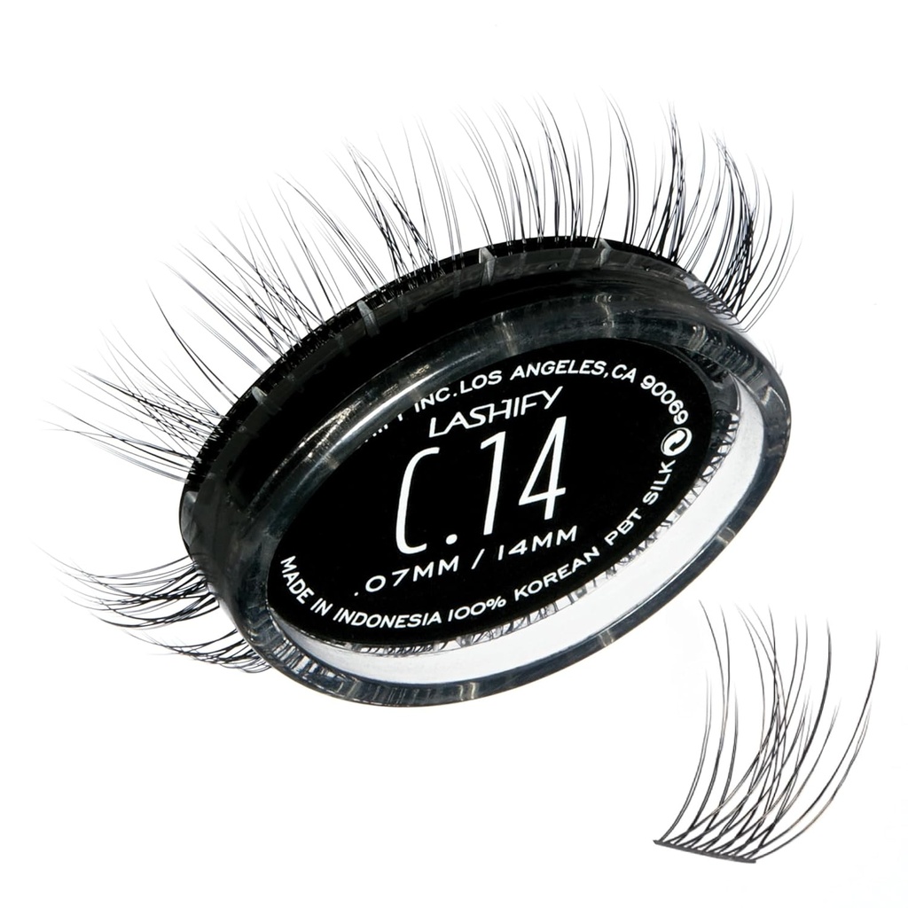 Lashify Curl 14mm Gossamer gør det selv Eyelash Extensions Refill, Black, Easy False Eyelases for et naturligt look