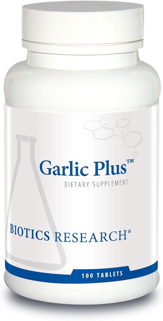Bioetik Forskning Hvidløg Plus Pure Hvidløg Koncentrat Plus C-vitamin og chlorophylliner, Understøtter cardiovaskulær sundhed, immunfunktion, stærk antioxidant 100 tabletter