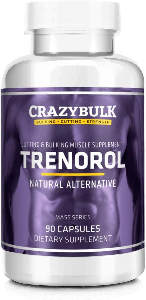 Trenorol Natural Bodybuilding Supplement til Mass Muscle Gains, skæring og bulking Faser, Styrke og konditionering (90 kapsler)