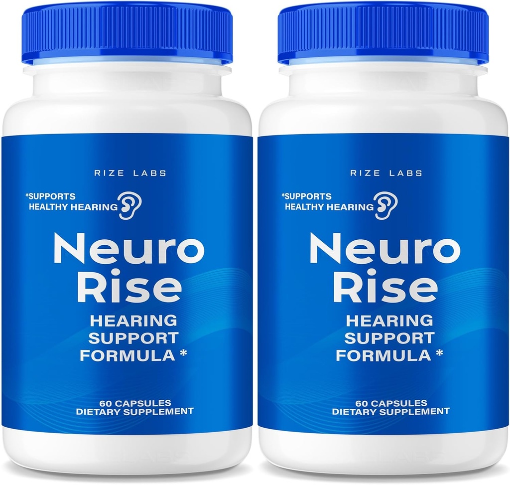 rize laboratorier - Neuro Rise kapsler, hørestøtte supplement, piller til støtte sund hørelse, avanceret formel for øre sundhed, Tinnitus & støj Relief (120 kapsler)