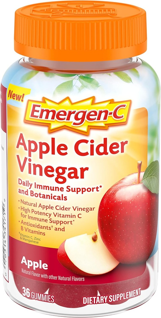Emergen- C Apple Cider Vinegas C Gummies, Kosttilskud til immunforsvar, Apple - 36 Greve