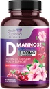 D-Mannose Supplement 1.350 mg - med Cranberry, Hibiscus & Mælkebøtte - Fast- Fungerende, Natural Urinary Tract & Brege Support til kvinder & Mænd - Flush & Cleanse Urenheder - Non-GMO, Vegan - 60 Kapsler