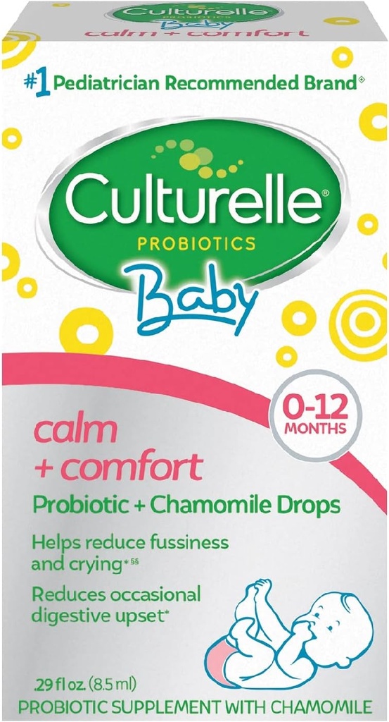 Culturelle Baby Calm + Comfort Probiotika + Kamille Drops • 124; Hjælper Reducere lejlighedsvis Infant fordøjelsesforstyrrelse, 0,29 fl. oz. Dropper