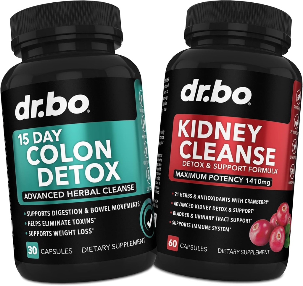 Colon & Nyre Rengøring Detox Support - 15 dages Intestinal Rengøring piller & Probiotika til Bloating & Daglig tarmbevægelse Flush - Hjælp Support Nyrer, Bstige & Urinary Tract Sundhed
