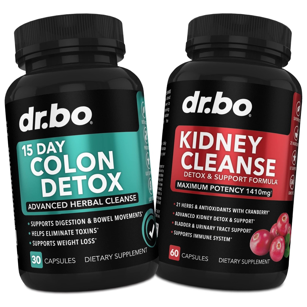 Colon & Nyre Rengøring Detox Support - 15 dages Intestinal Rengøring piller & Probiotika til Bloating & Daglig tarmbevægelse Flush - Hjælp Support Nyrer, Bstige & Urinary Tract Sundhed