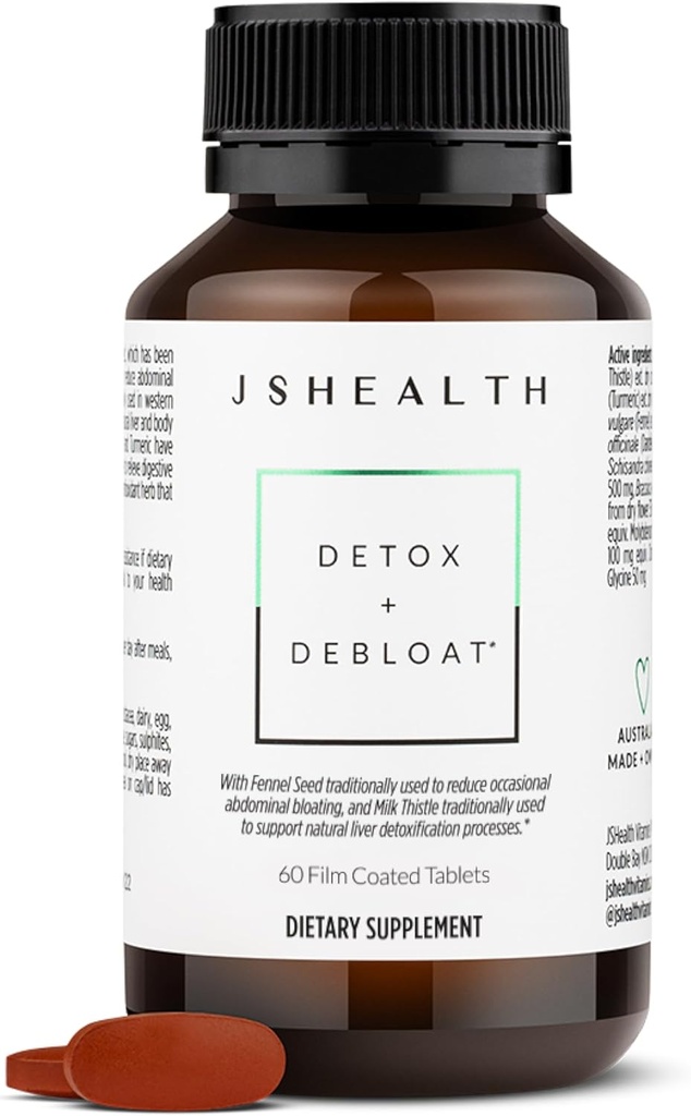 JSHealth Vitaminer Detox og Debloat lever sundhed Formel 124; Lever Detox piller