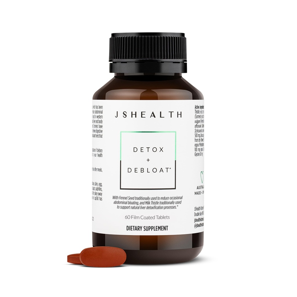 JSHealth Vitaminer Detox og Debloat lever sundhed Formel 124; Lever Detox piller