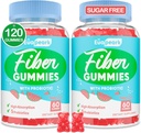 2 pakker - Fibergumier for voksne, Sukker Free Probiotika & Prebiotic Fiber Gummies, med Inulin, Fos & Chicory Root - for regelmæssighed, fordøjelse & Gut Health - Vegan, Gluten Free, 120 Counts