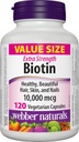 Webber Naturals Biotin Extra Strength 10.000 mcg, 120 kapsler