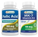 Bedste Naturals Folinsyre 800 mcg & vitamin K2 (MK7) med D3