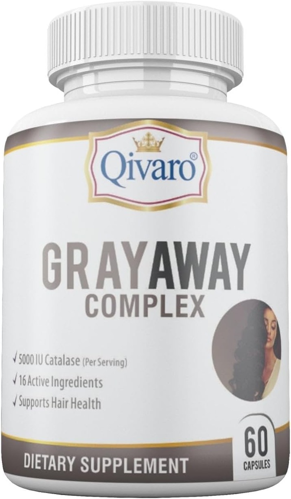 Gray Away Complex - Avanceret Unisex supplement til naturlige hår farve restaurering - Revers Graying for mænd og kvinder - 60 kapsler