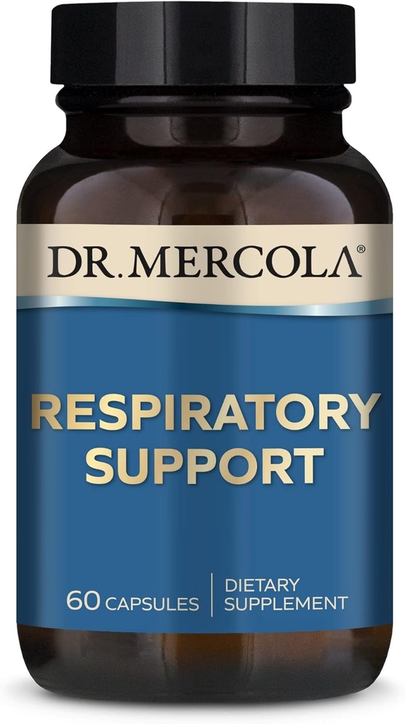 Dr. Mercola Respiratory Support Kosttilskud, 30 Servere (60 kapsler), Antioxidant & immunforsvar, Non GMO, Soy Free, Gluten Free