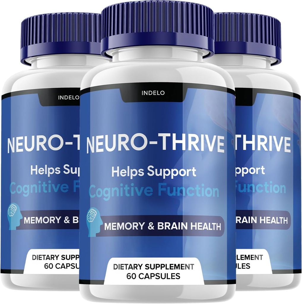 (3 Pack) Neuro Thrive Brain Supplement, Neuro Thrive for Memory Formel, Neuro- Thrive PQQ til at reducere de negative virkninger af Brain Fog Neuro- Thrive Cognitive Function Neuro- Thrive anmeldelser (180 kapsler)