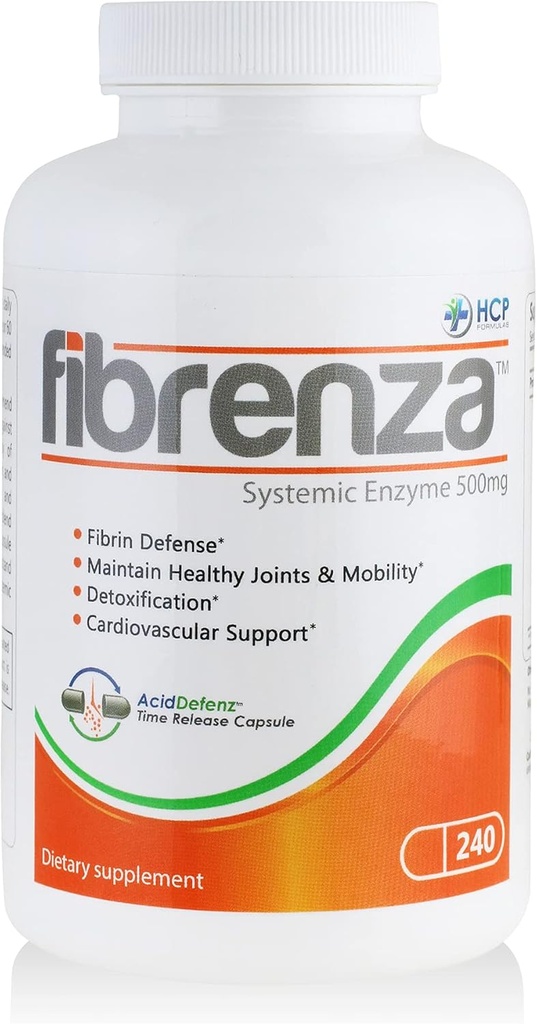 Fibrenza - Systemisk enzymkompleks med Fibrinolytic & Proteolytiske enzymer - Kosttilskud - 240 Caps