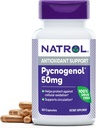 Natrol Pycnogenol kapsler, Antioxidant Protection, Supplement Beskytter mod cellular oxidering og aldersrelaterede skader, European Maritime Pine Bark Extract, Understøtter cirkulering, 50 mg, 60 Greve
