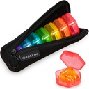 Lille Pill Box, 7 pakker rejse pill sag med taske, Mini Pill Organizer til Pocket Purse, Daglig Portable Medicin Vitamin Box, Fisk Oil Box, Supplement Box