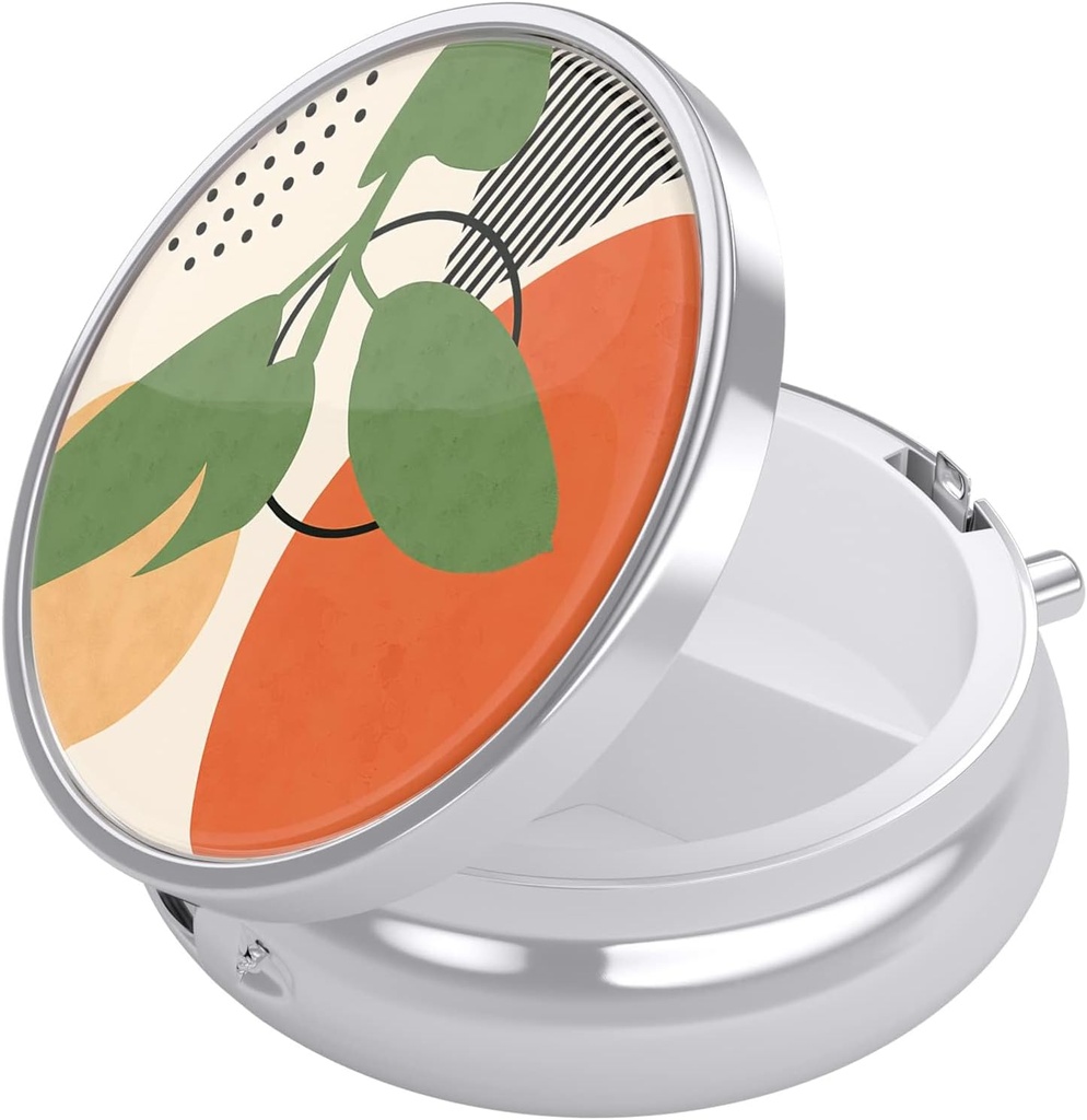 Nipichsha Pill Box, Lille Pill sag for purse & Pocket, Cute Travel Medicine Organizer, Portable Medicine Container Holder til at holde vitaminer, Medicin, Fish Oil & Supplement, Tropiske Planter