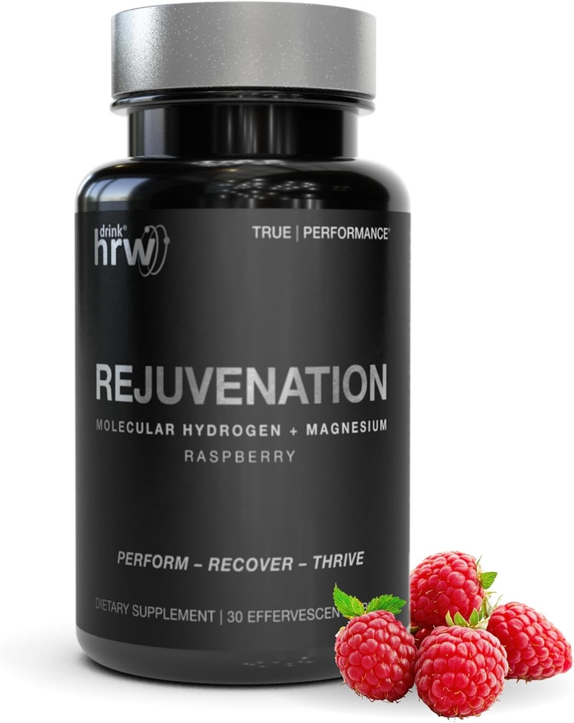 DRINK HRW Foryngelse Molekylære brint vandtabletter: 12 ppm H2 - Hydrogen & Magnesium supplement, understøtter energiproduktion, nyttiggørelse, kognitiv sundhed. Informeret Sport Certificeret (Raspberry 30ct)