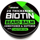Biotin Beard Balm for Mænd - 2X Tykning til skæg og overskæg - Økologisk Mustache Voks med Castor Oil & Meadowfoam - Hydrating Ansigtsøvækst Balm & Leave-In Conditioner