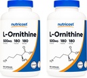 Nutricost L- Ornithin 500mg; 180 kapsler (2 flasker)