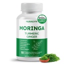 Moringa 12- in-1 tillæg med gurkemeje kanel Quercetin Ashwagandha Ginger Boswellia Nettle Safran Tart Cherry Hvidløg - Made in The USA