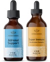 HERBAMAMA Adrenal Support og Super Immunsvamp Blend Kit - Bundle of Liquid Adrenal Support Complex 2 fl oz & Super Immunsvamp Drops 4 fl oz - Vegan, Non- GMO, Sugar & Alcohol- Free - 2 Pack