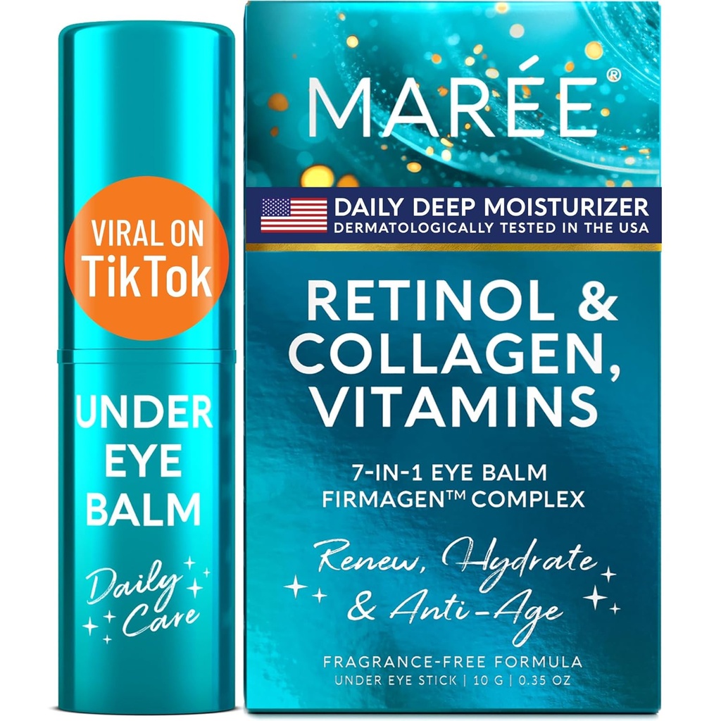 MAREE Under Eye Balm Stick med Retinol & Ceramide Complex - Ansigtsfugtcreme til mørke cirkler & Wrinkler - Under Eye Brightener Stick, Anti Wrinkle Hydrating Face Skincare