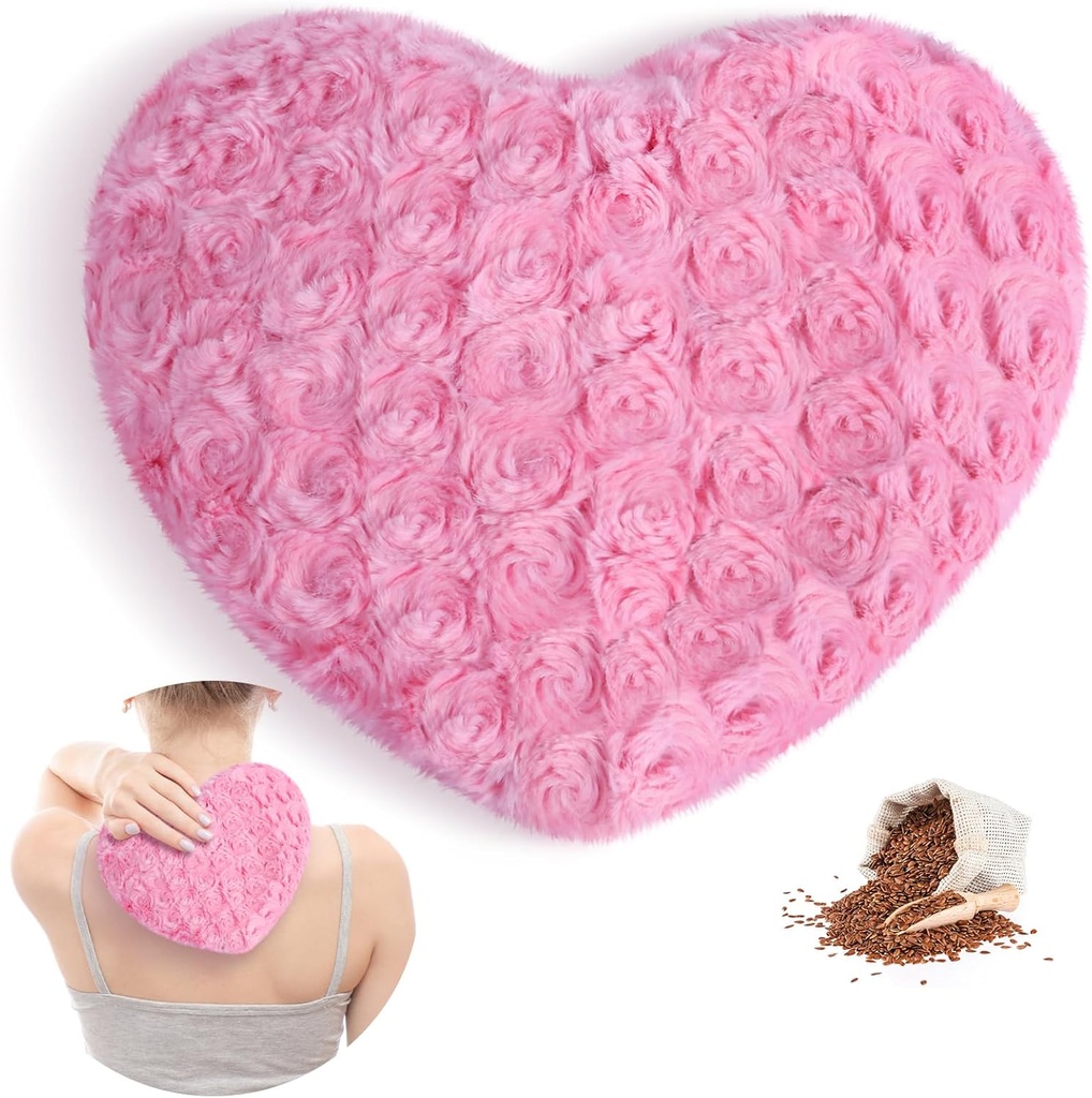 Atsuwell Mikrobølgeovn opvarmning Pad, Multipurpose varme fugtig varmeplov, Fluffy mikrowavable varmepad til kramper, Joints, Neck, fugtig varme Kompres for beroligende muskeltryk og relaxation, Pink