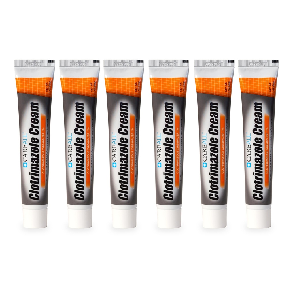 CareAll clotrimazol Antifungal Cream 1% USP 1, 0 oz. (6 Pack), Cures Most Atlete 's Foot, Jock Itch og Ringorm, Soder og Relieves Kløe, Brændning og Cracking fra disse betingelser