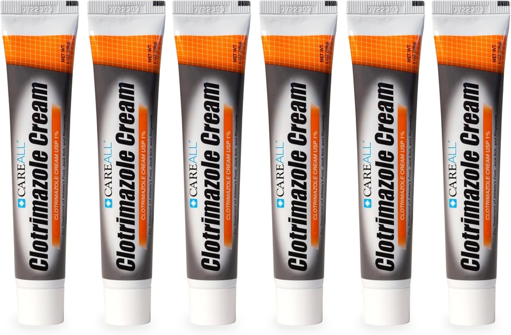 CareAll clotrimazol Antifungal Cream 1% USP 1, 0 oz. (6 Pack), Cures Most Atlete 's Foot, Jock Itch og Ringorm, Soder og Relieves Kløe, Brændning og Cracking fra disse betingelser