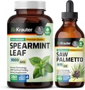 BIO KRAUTER Spearmint 250 Kapsler & Saw Palmetto Tincture 4 Fl. Oz.