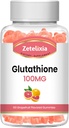 2 Pack Glutathione Collagen Gummies, Collagen Gummies med C-vitamin, Glutathione supplement til kvinder, hår hud negle muskel & fælles, Anti- Aging, Vegan, Sukker fri, Grape frugtsmag, 120 Greve
