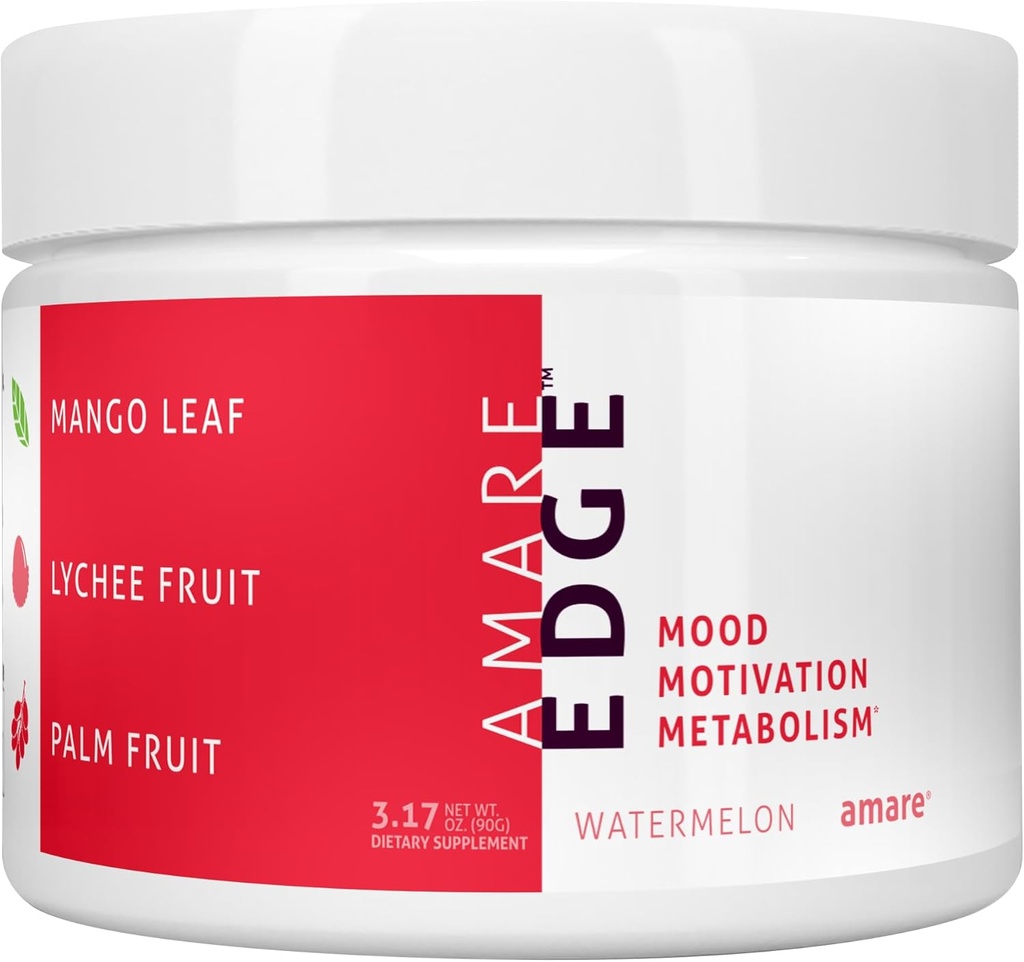 Amare Edge All Natural Nootrop Powder Drikke til Endurance og Motivation i Watermelon