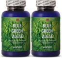 klamath blå grønne alger - BLUE GREEN ALGAE 500MG fra Klamath Lake - antioxidant kosttilskud, spirulina piller ekstra styrke, energi piller til kvinder immun booster - 2 Bot 120 Kapsler