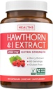 Super potent Hawthorn Berry Extract kapsler - Hawthorn Berry supplement Lavet af ekstra styrke Koncentrat til støtte hjerte og fordøjelsessygdomme - Vegan Non- GMO & Gluten Free (2 måneder Tilgang)