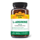 Country Life L- Arginin Caps med vitamin B- 6, 500mg, 200 Vegankapsler, Certificeret Gluten Free, Certificeret Vegan
