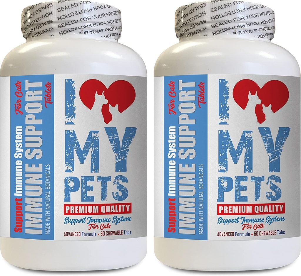 I Love my PETS LLC cat immun booster Treatings - CAT immunsupport - Booster - Sund supplement - kat lever supplement - 120 Treatles (2 flasker)
