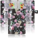 Hennaja Pill Organizer Book,Pill Pouches Clear Plastic Pill Bags Self Sealing Travel Medicine Organizer Storage(1-Black Rose)