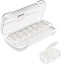 HBlife Weekly Pill Organizer og dispenser 2 gange om dagen, Daily AM og PM Travel Pill Box Container 7 dage for vitaminer, medicin, kosttilskud og fiskeolie, støvtæt medicin divider sag (Clear)